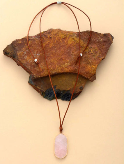 Handcrafted Pink Crystal Necklace for Love and Healing by Tinkers