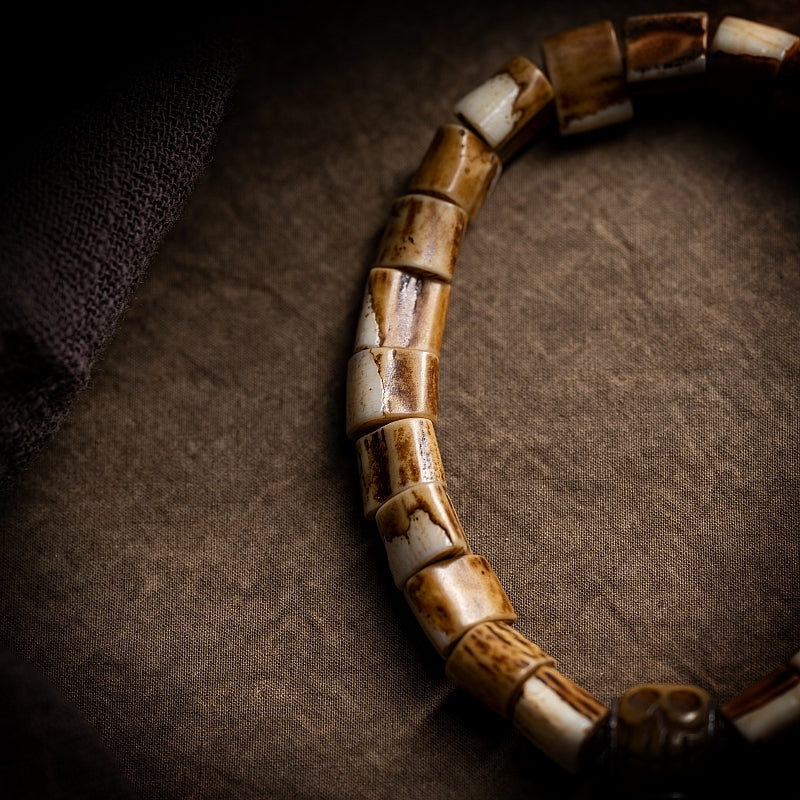 Natural Handcrafted Ox Bone Bracelet for Protection and Balance by Tinkers