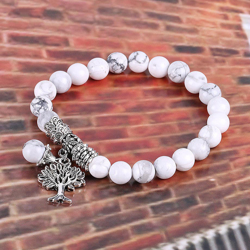 Tinkers Frosted Pine Bead Bracelet Exclusive White Turquoise Design - 0