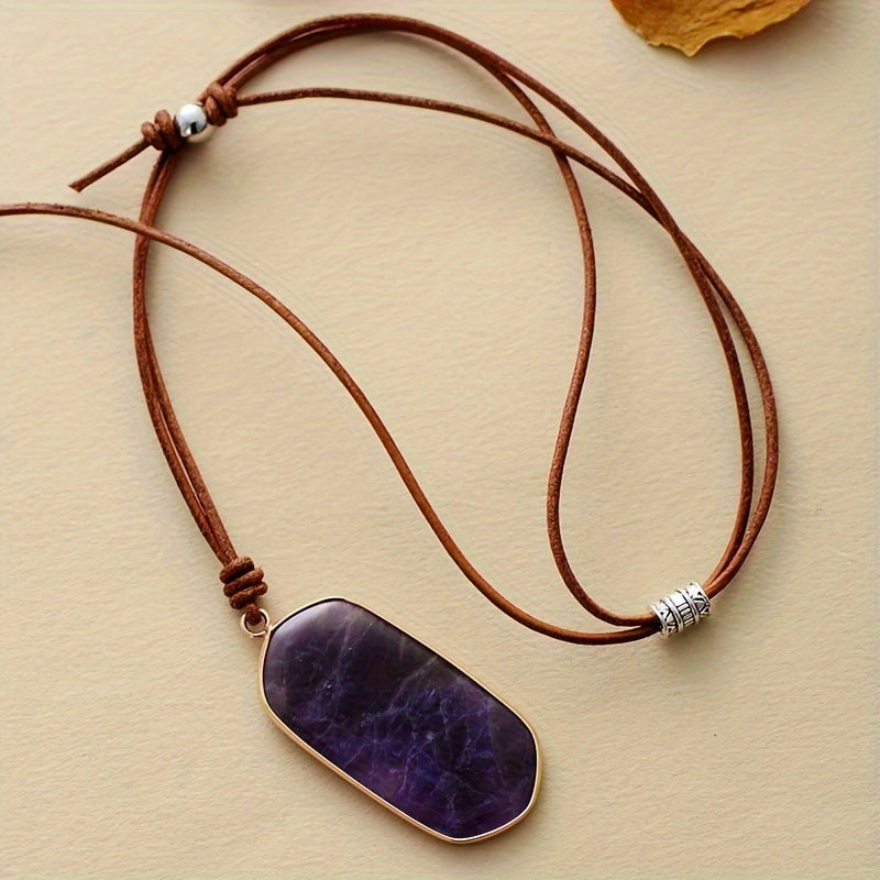 Handcrafted Natural Stone Pendant Necklace for Spiritual Protection by Tinkers