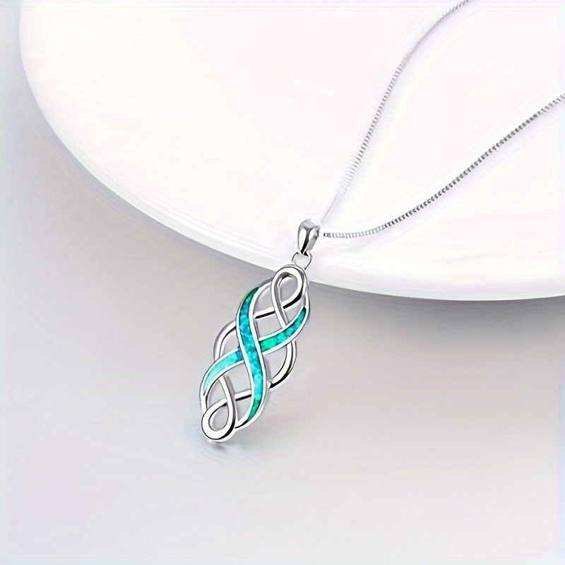 Blaue irische keltische Knoten-Anhänger-Halskette, Unisex-Kreuzkette