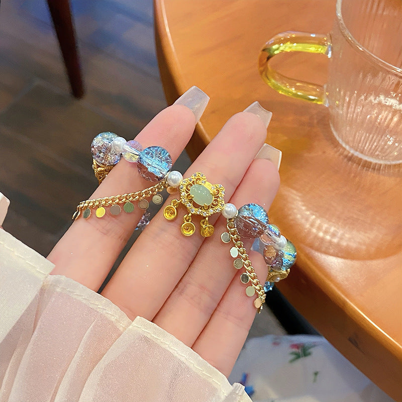 Süßes Prinzessinnen-Armband mit Sicherheitsverschluss aus Glaskristall für Damen