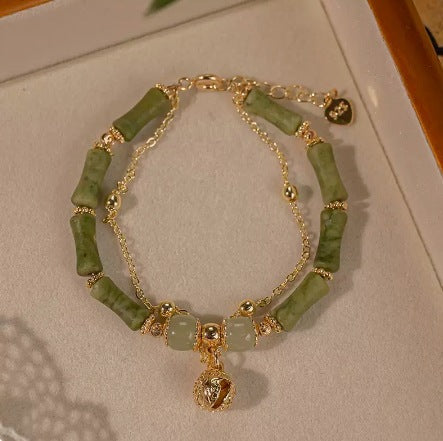 Handcrafted Hetian Jade Bracelet for Women's Balance by Tinkers