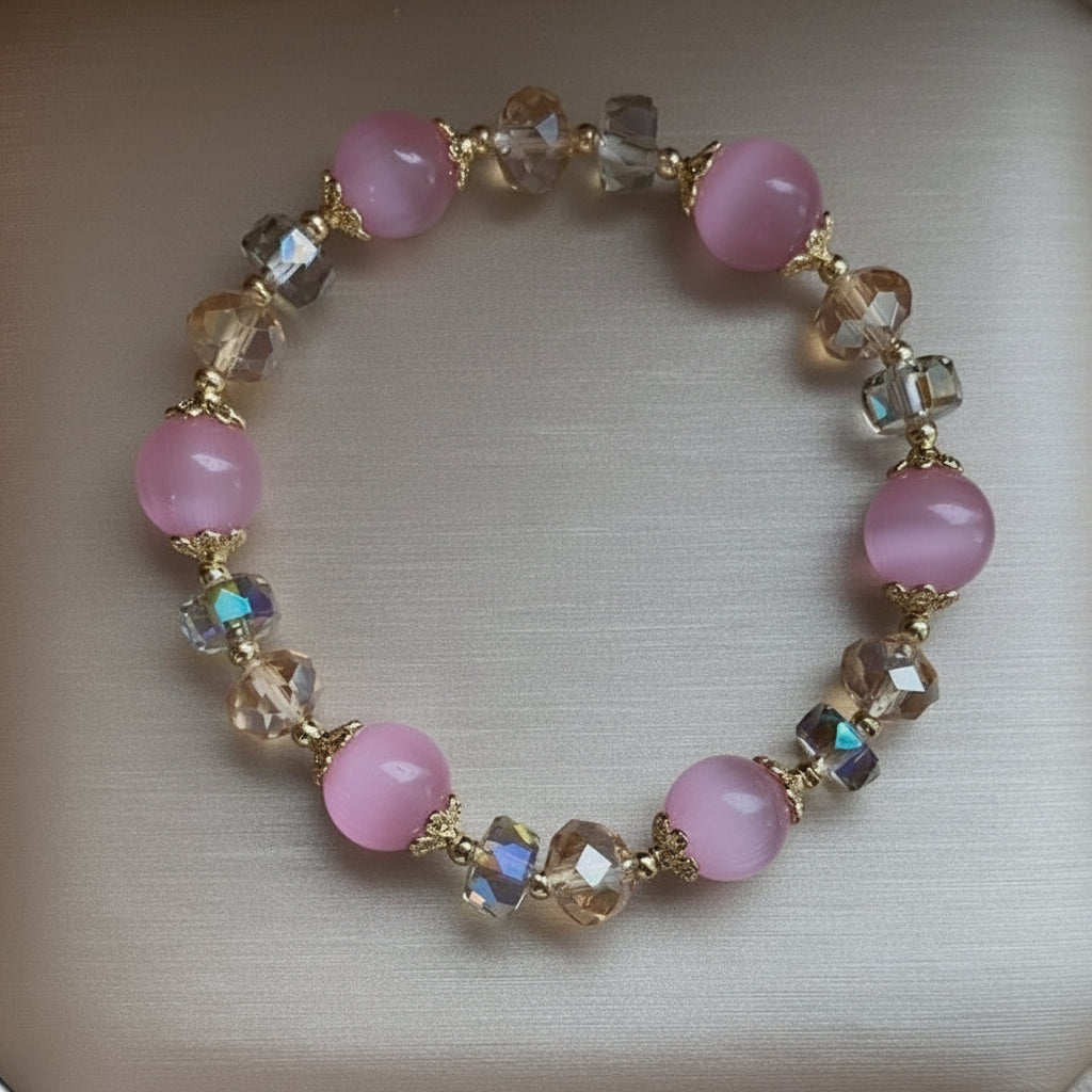 Tinkers Exquisite Natural White Opal Bracelet 10mm Beads For Women - 0