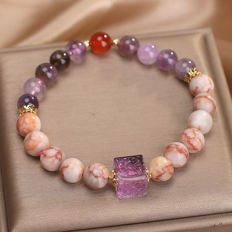 Handcrafted Amethyst Agate Bracelet for Women's Healing by Tinkers