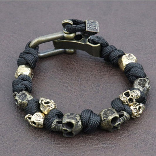Tinkers Gothic Retro Parachute Cord Bracelet Unisex Skull Edition - 0