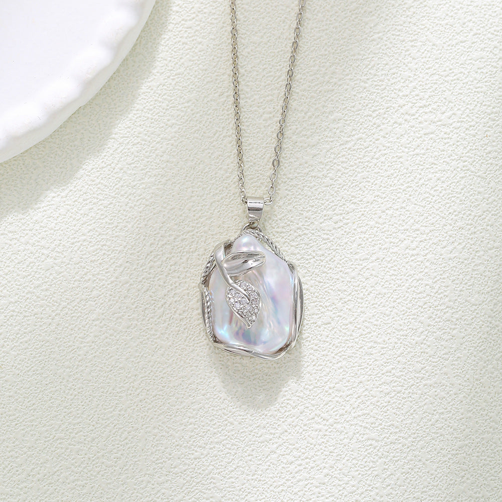 Barock Anhänger Süßwasserperlen Halskette Schlüsselbeinkette