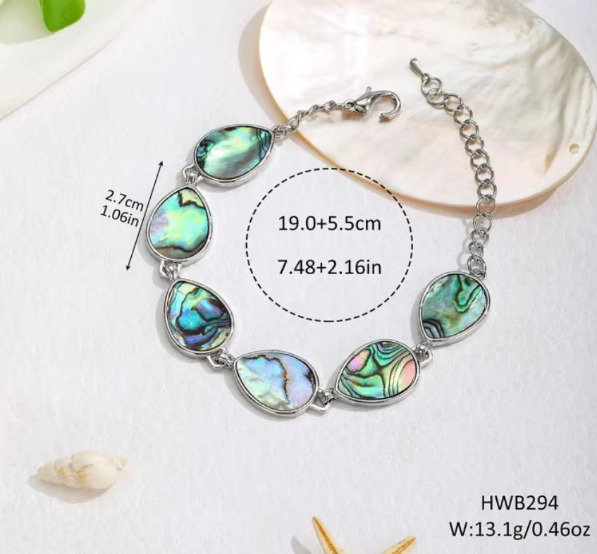 Tropfenförmiges Abalone-Muschelarmband im europäischen Stil