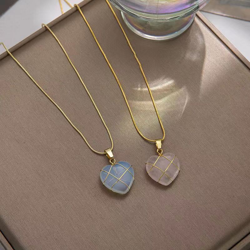 Moonstone Necklace Cartoon Princess Jewelry Gold Plated
