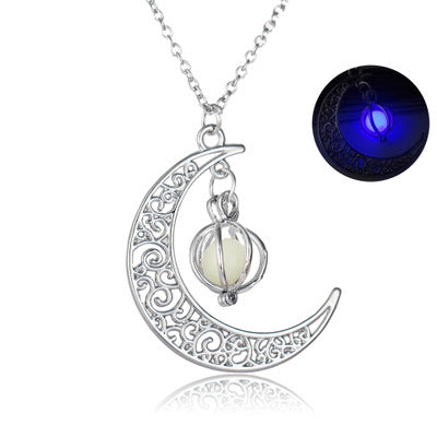 Fashion Moon Glowing Stone Healing Necklace For Women