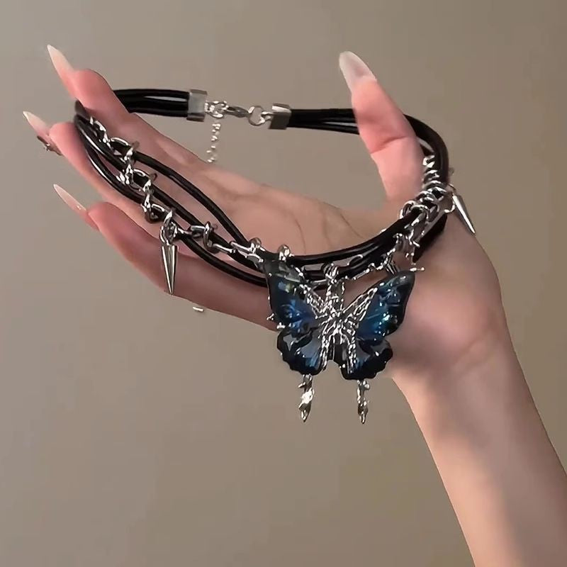 Handcrafted Punk Love Leather Necklace for Unisex Protection by Tinkers