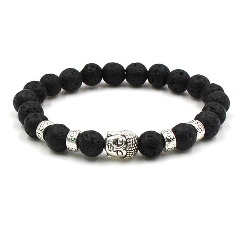 Natural Stone Buddha Head Bracelet
