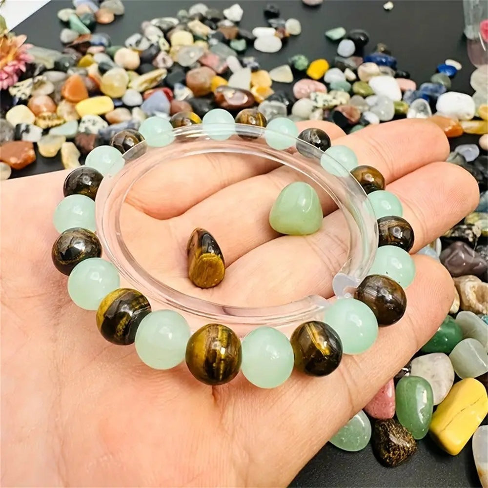 Tinkers Tigereye Green Aventurine Bracelet Refined Natural Stone - 0