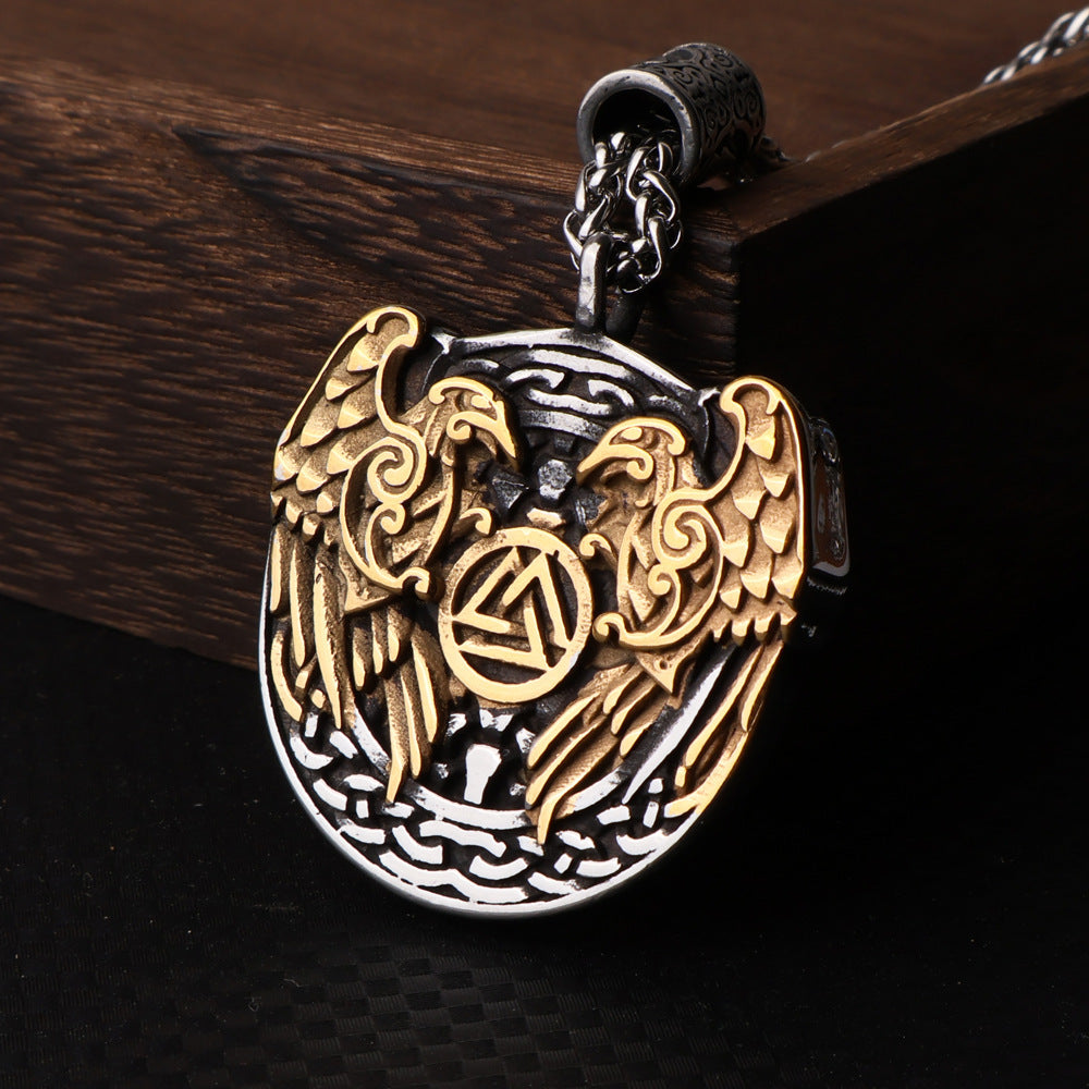 Crow Titanium Steel Pendant By Tinkers Spiritual Energy