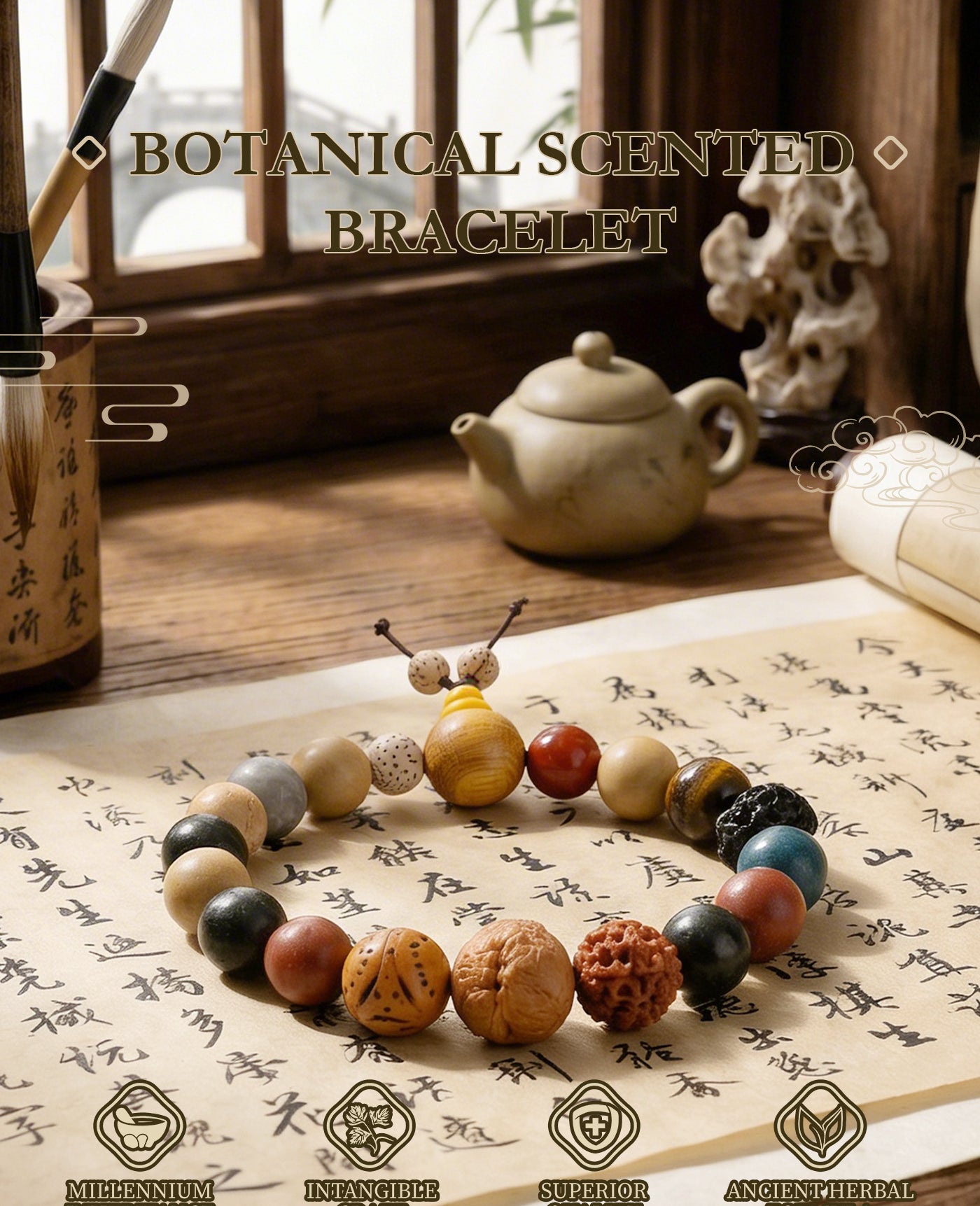 Ancient Five Elements Bracelet – Handcrafted Botanical Energy Beads