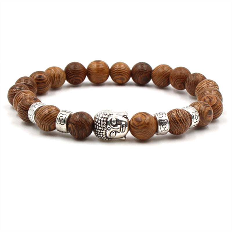 Natural Stone Buddha Head Bracelet