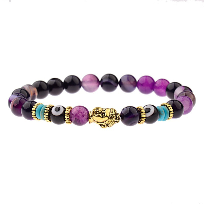 Tinkers Buddha Head Alloy Signature Tiger Energy Stone Bracelet - 0