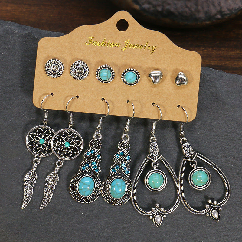 Slimming Cross Border Bohemian Beaded Water Drop Earrings