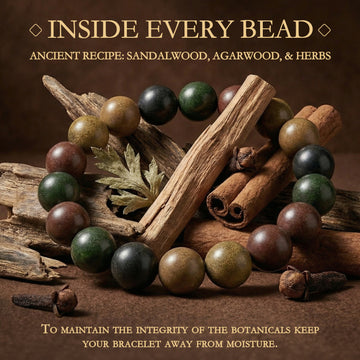 TCM Herbal Wood Bracelet — Sandalwood, Agarwood & Herb