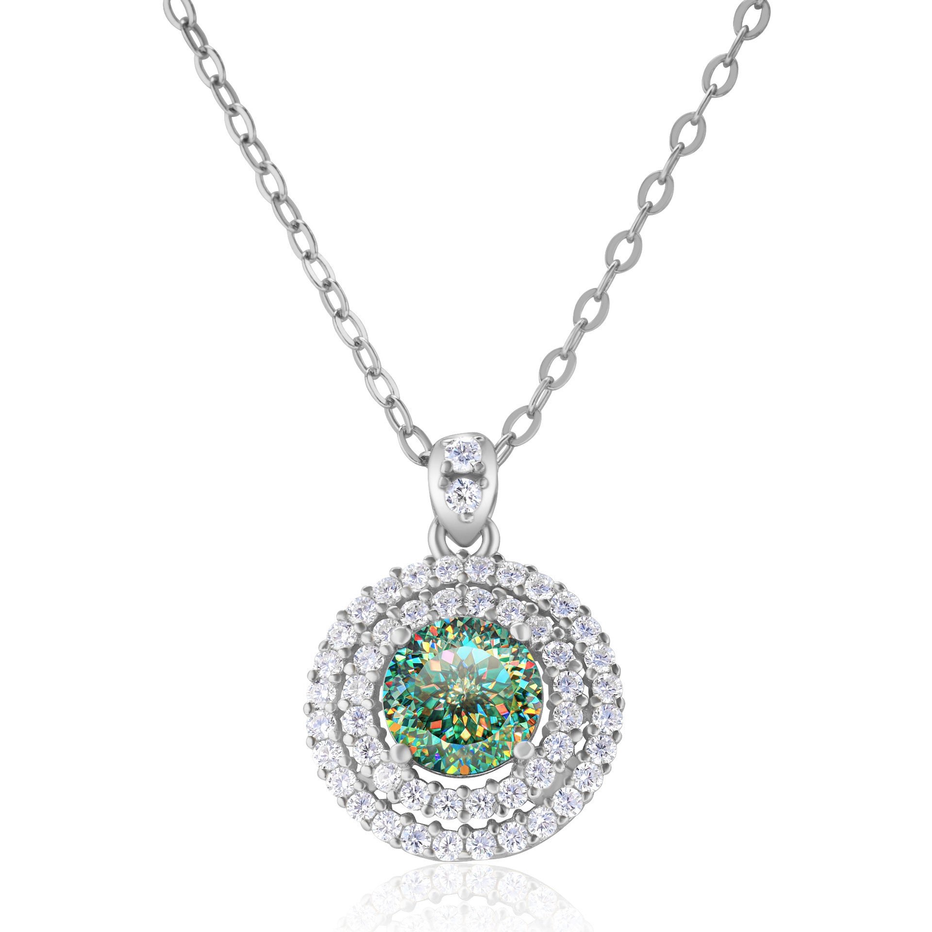 Golden Yellow Necklace For Women Sterling Silver Gem Inlaid