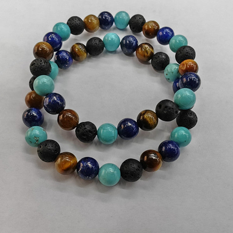 Tinkers Tinkers Tiger Eye Volcano Stone Exclusive Blue Gold Bracelet - 0