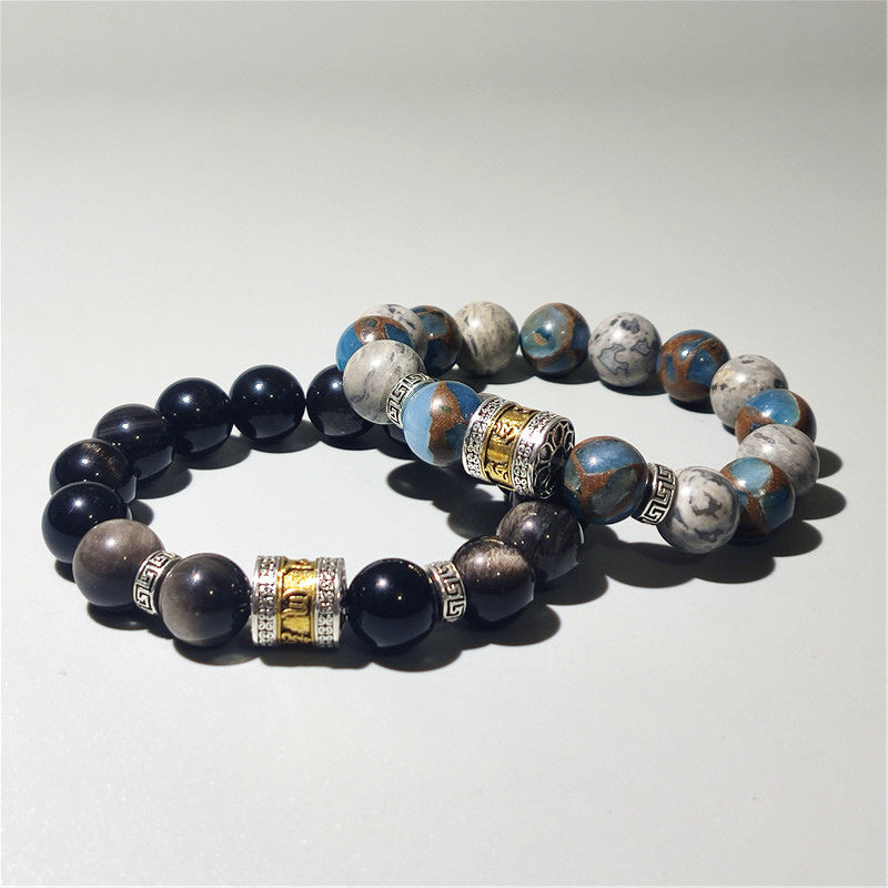 Silver Obsidian Bracelet For Protection Unisex By Tinkers