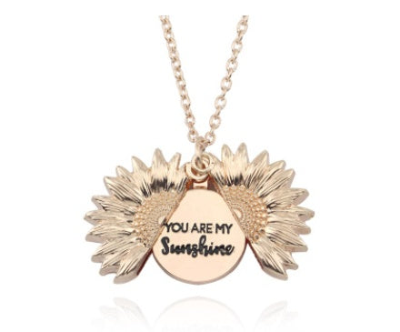 Sunflower Double Lettering Necklace By Tinkers Aura Balance