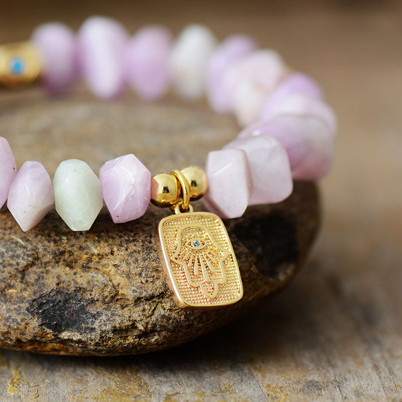 Bohemian Natural Stone Crystal Handmade Elastic Beaded Bracelet