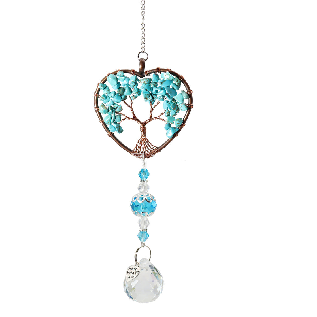 Handcrafted Turquoise Tree of Life Suncatcher for Love by Tinkers