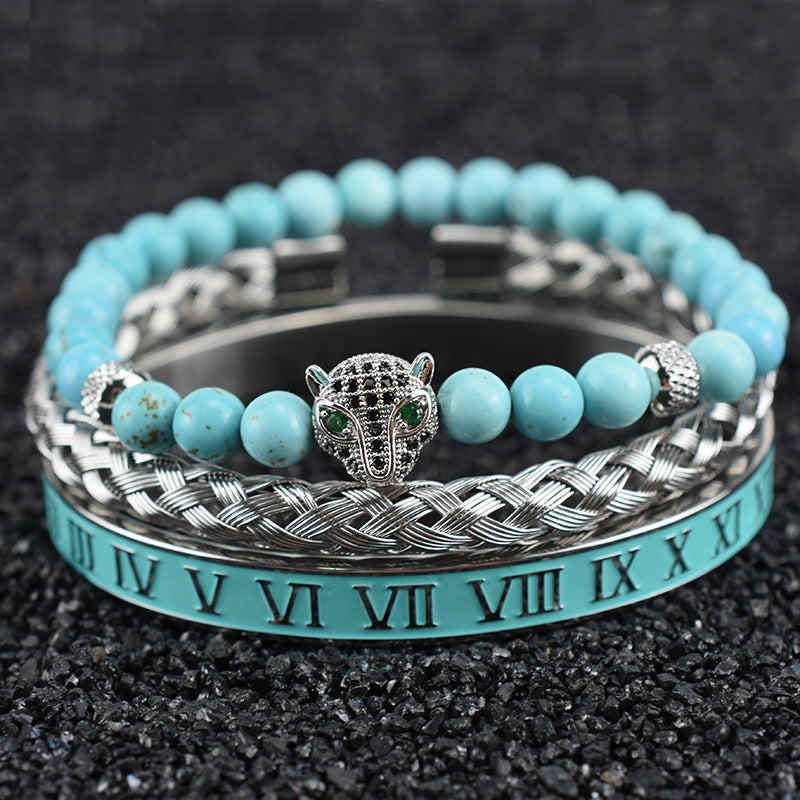 Natural Handcrafted Turquoise Bracelet for Men's Protection by Tinkers