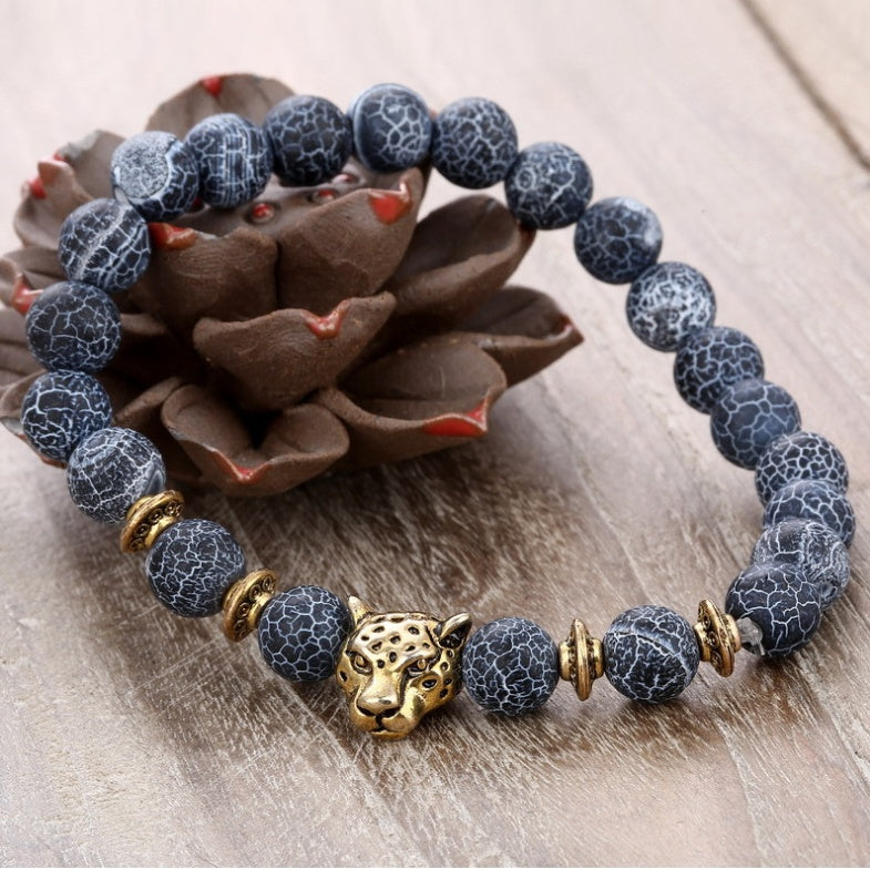 Natural Agate Leopard Bracelet for Men Protection by Tinkers