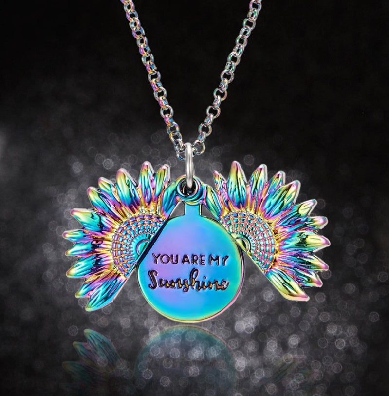 Sunflower Double Lettering Necklace By Tinkers Aura Balance