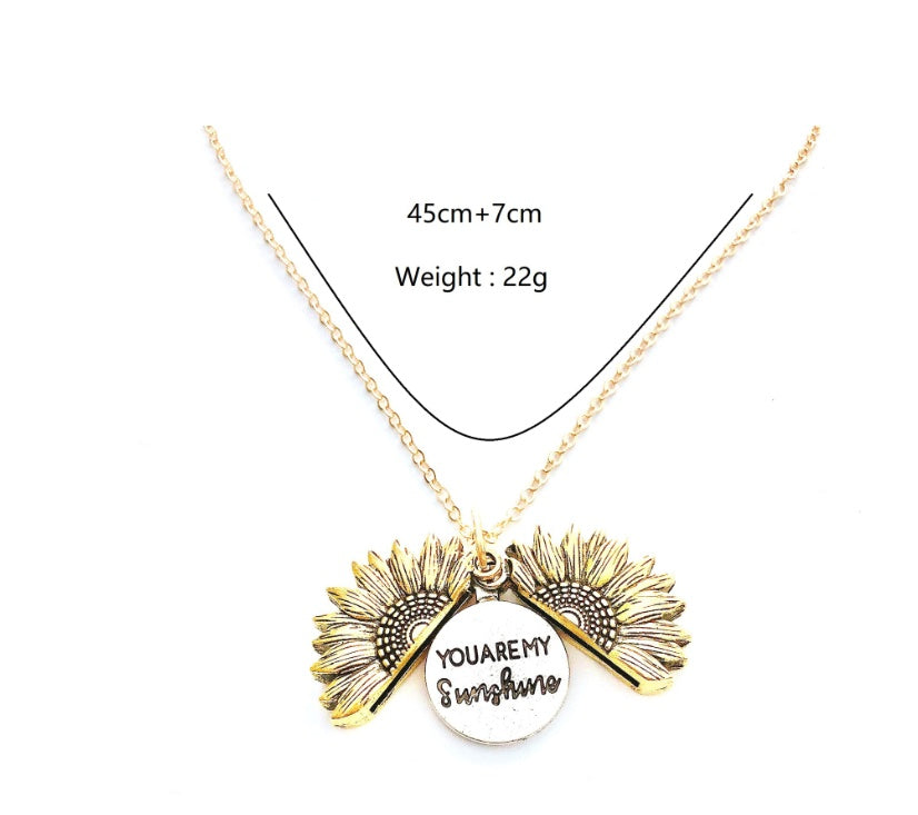 Sunflower Double Lettering Necklace By Tinkers Aura Balance