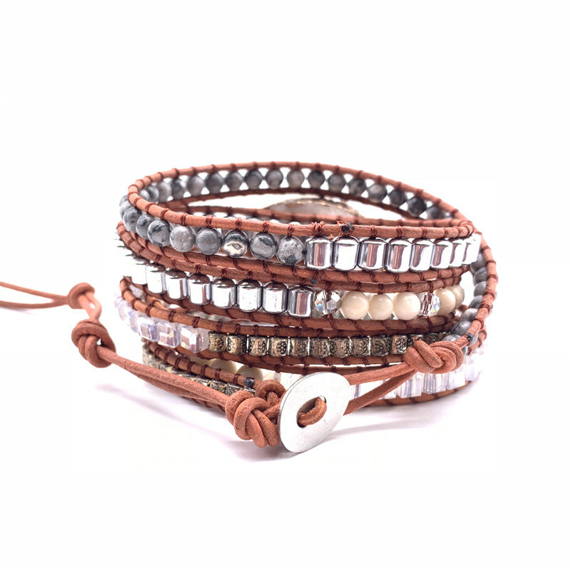 European And American New Style Retro Natural Stone Hand-Woven Bohemian Bracelets