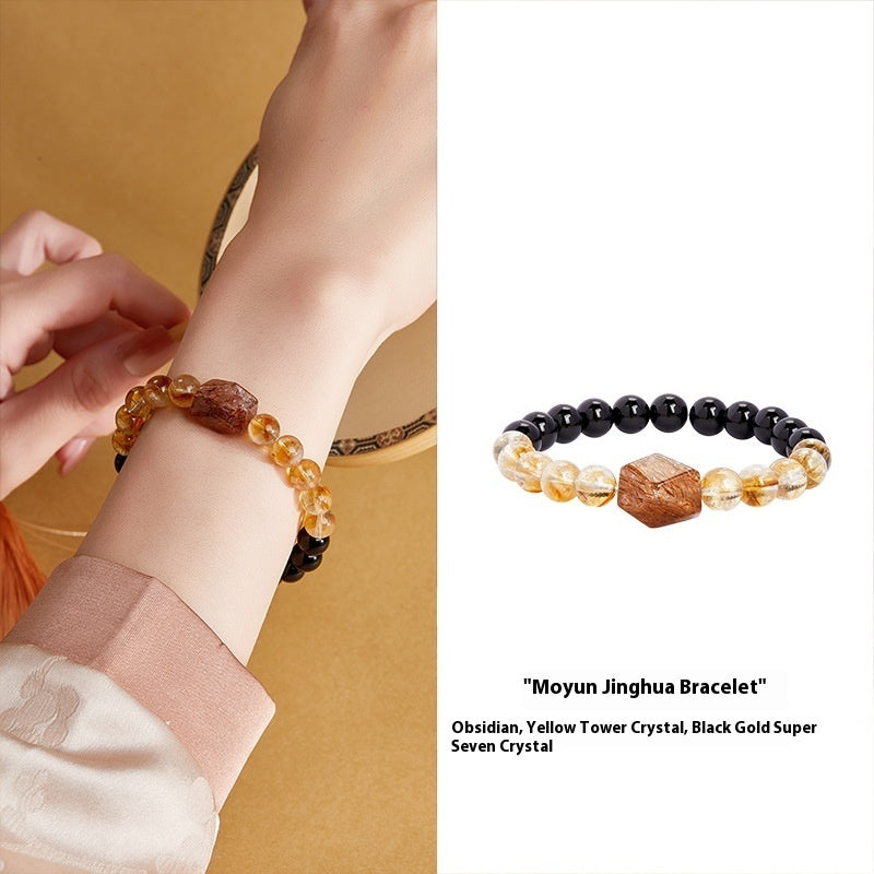 Premium Natural Obsidian Bracelet For Women Everyday Style