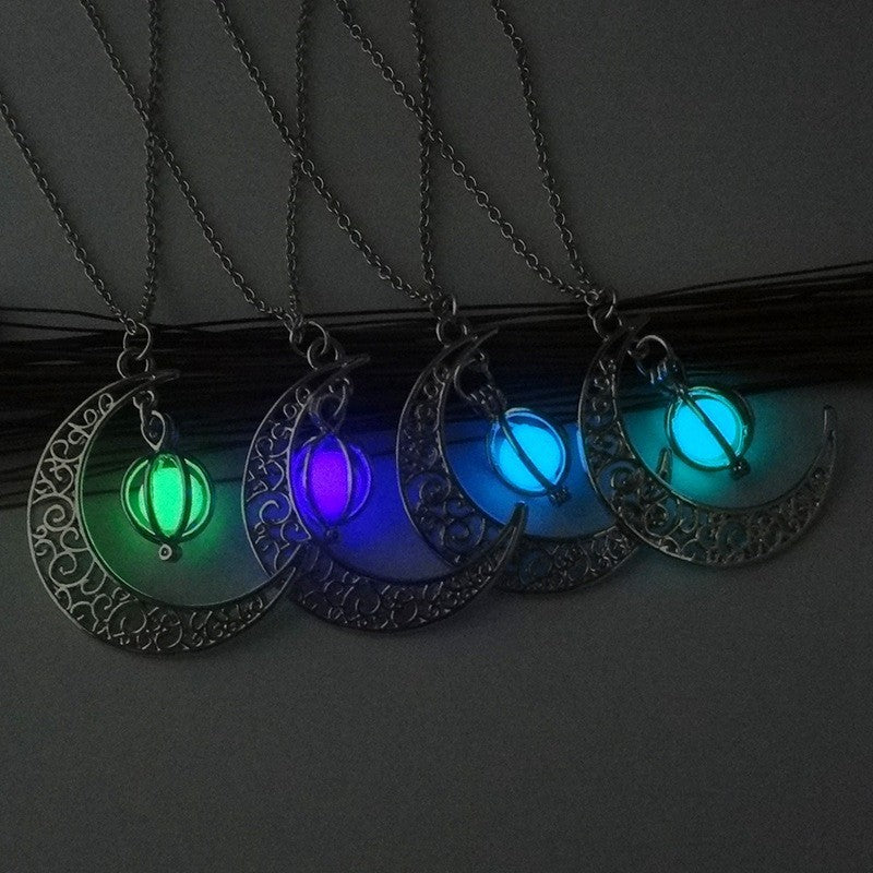Fashion Moon Glowing Stone Healing Necklace For Women