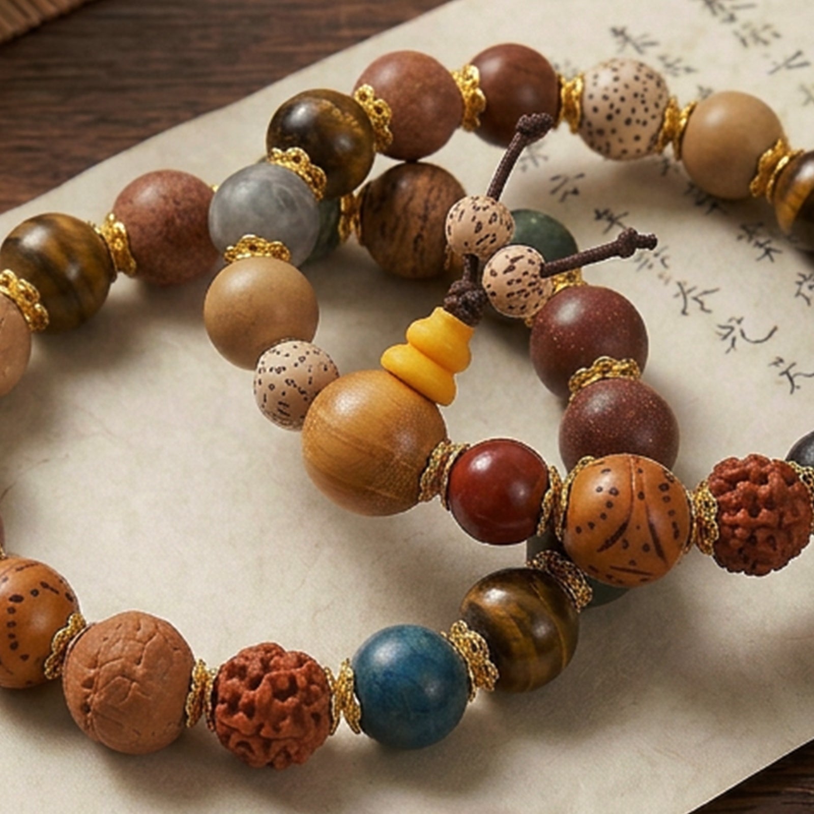 Ancient Five Elements Bracelet – Handcrafted Botanical Energy Beads