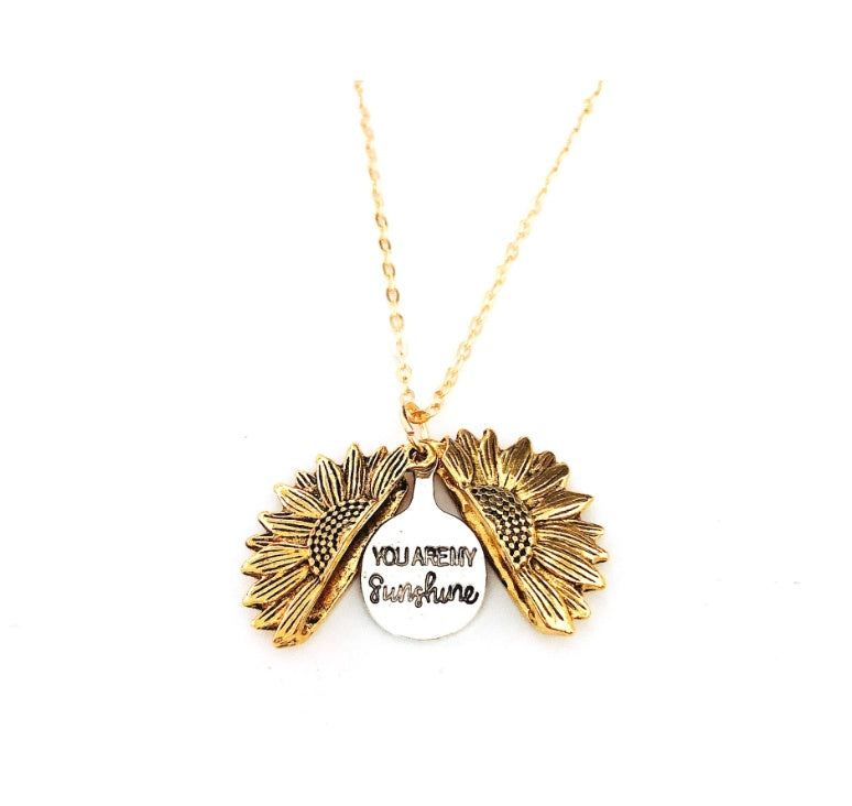 Sunflower Double Lettering Necklace By Tinkers Aura Balance