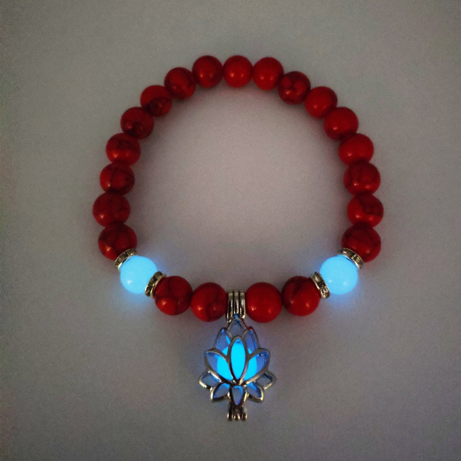 Turquoise Lotus Healing Glow Bracelet for Men Women Tinkers