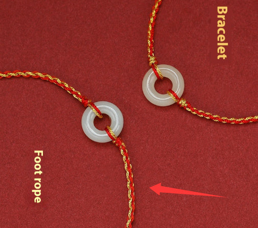 Red Rope Anklet Birth Year Tiger Year Braided Wave Bracelet