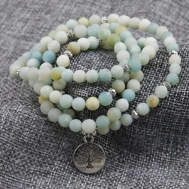 108 Life Tree Stone Bracelet – 6mm Natural Gemstone Mala