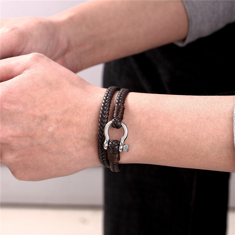 Tinkers Navy Anchor Chain Leather Bracelet Limited Vachette Clasp - 0