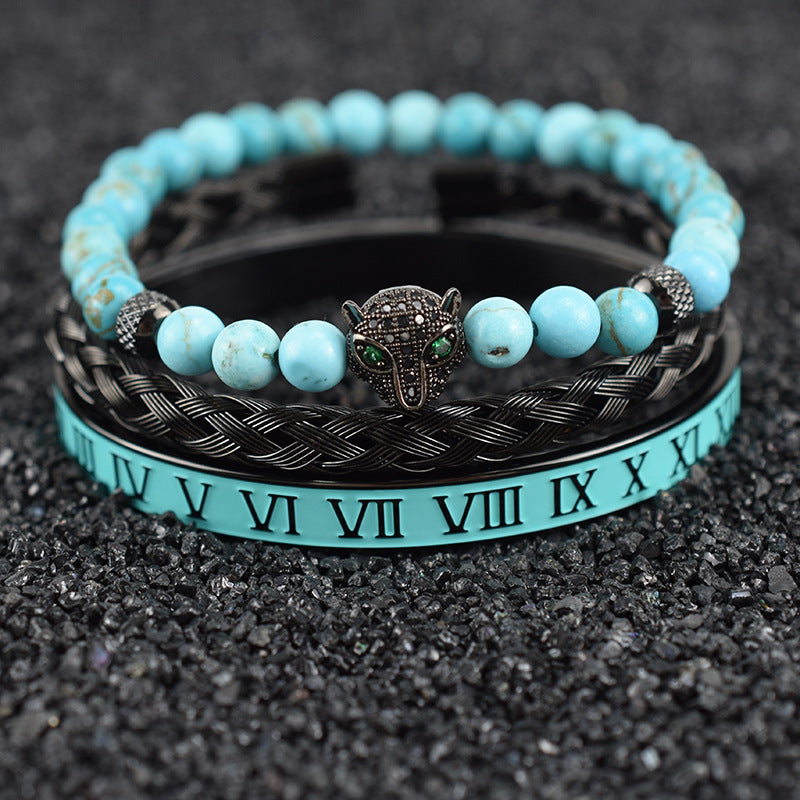 Natural Handcrafted Turquoise Bracelet for Men's Protection by Tinkers