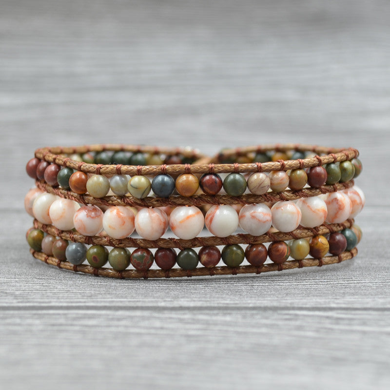 Sunflower Natural Stone Beaded Bracelet For Women By Tinkers Handcrafted Joy And Protection Gift