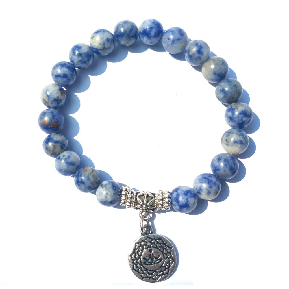 Handcrafted Blue Agate Protection Bracelet Unisex By Tinkers