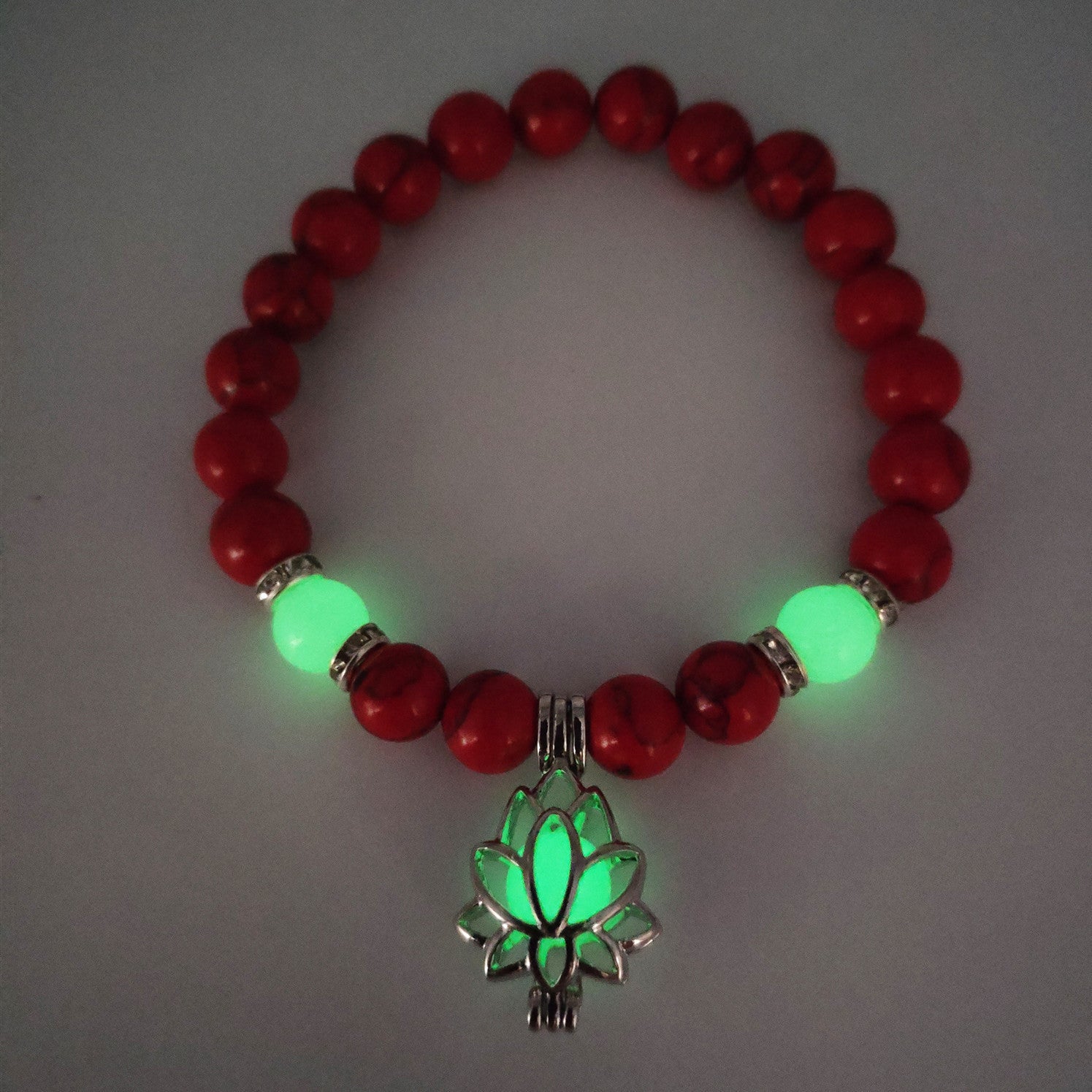 Turquoise Lotus Healing Glow Bracelet for Men Women Tinkers