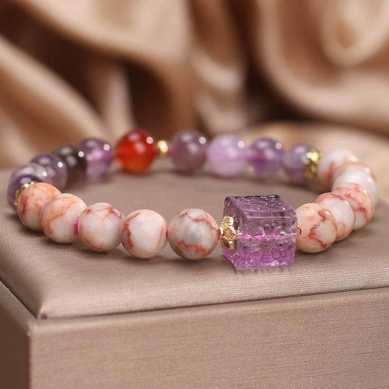Handcrafted Amethyst Agate Bracelet for Women's Healing by Tinkers