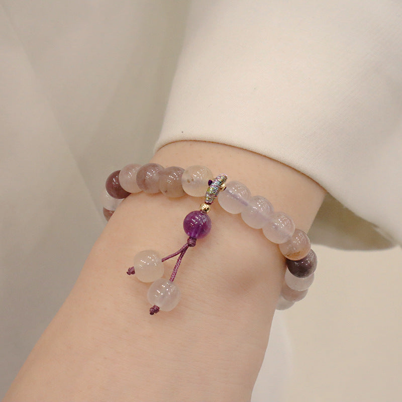 New Natural Jinsi Jade Violet Flower Bracelet For Women