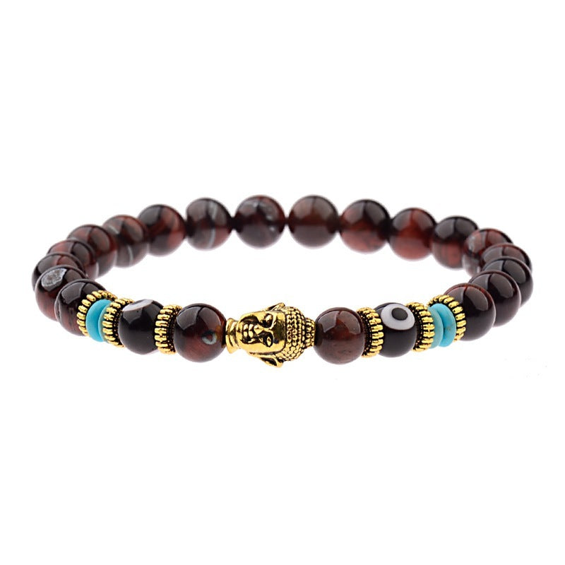 Tinkers Buddha Head Alloy Signature Tiger Energy Stone Bracelet - 0
