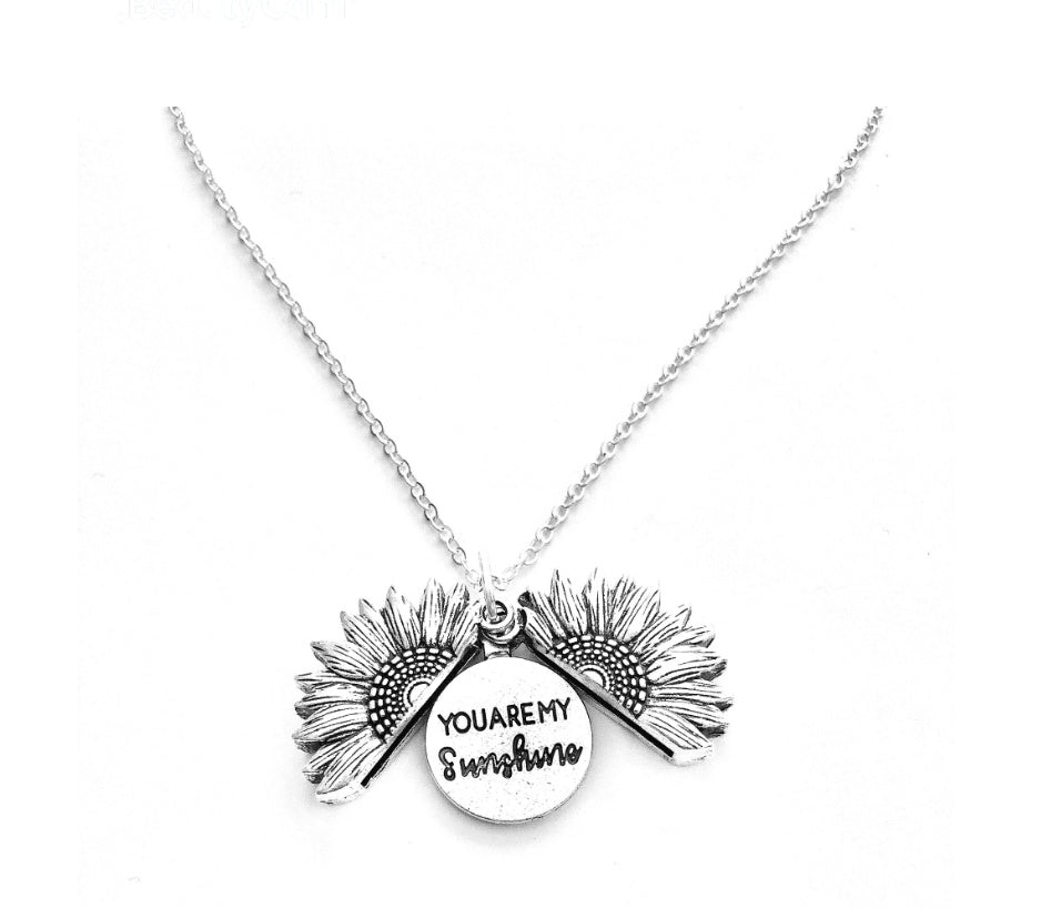 Sunflower Double Lettering Necklace By Tinkers Aura Balance